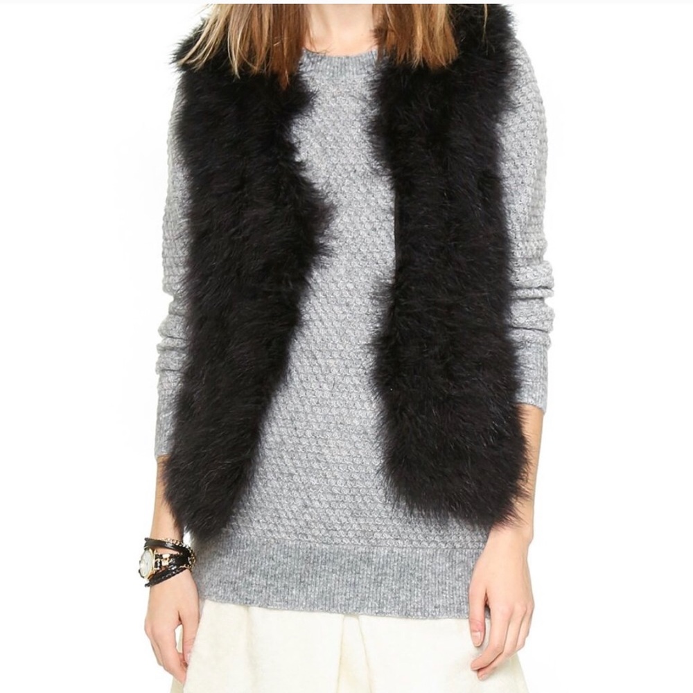 Black fur Club Monaco Vest